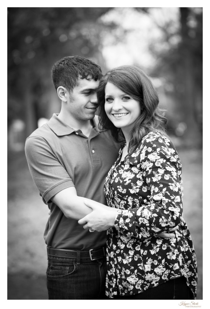 black and white photo of engagement session in ocean springs by kayce stork photography